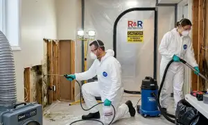 Mold remediation service widget for water damage cleanup in Brownsville, TX